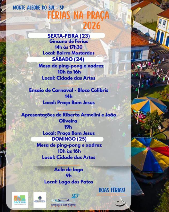 Projeto Férias na Praça traz mais um fim de semana de atrações gratuitas para a família