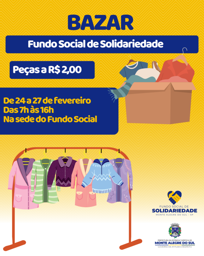 Fundo Social promove bazar com peças a R$ 2,00