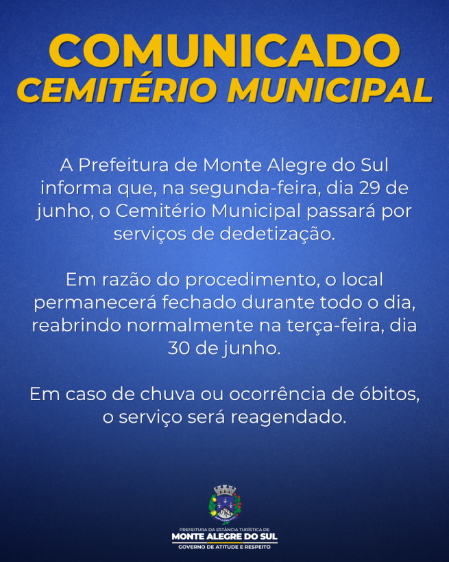 Comunicado- Cemitério Municipal