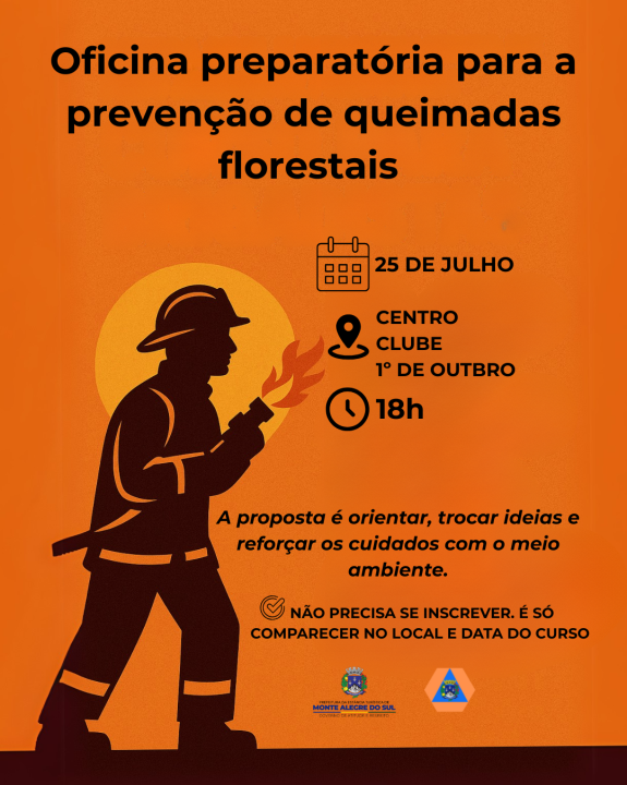 Oficina sobre prevenção de queimadas será realizada no Clube 1º de Outubro