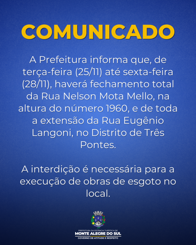 Comunicado- Setor de trânsito