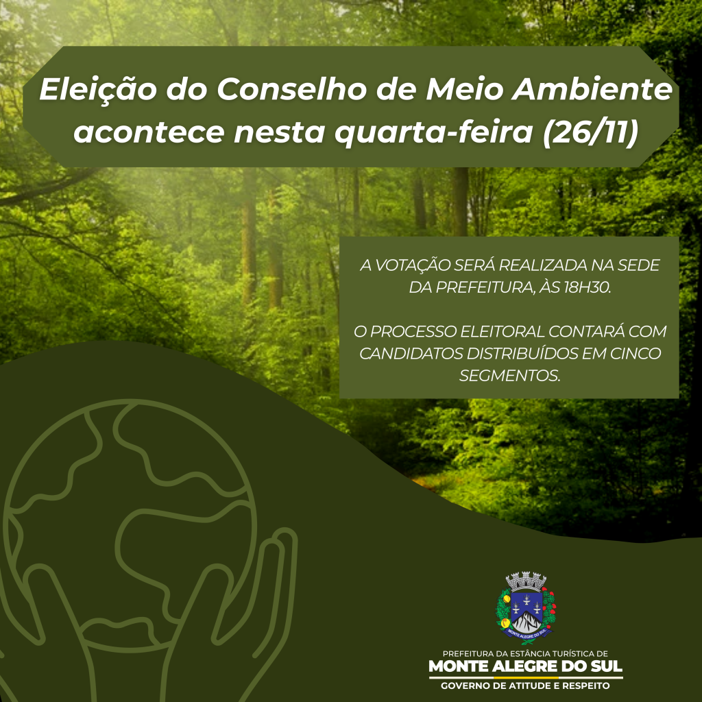 Eleição do Conselho de Meio Ambiente acontece nesta quarta-feira (26/11)