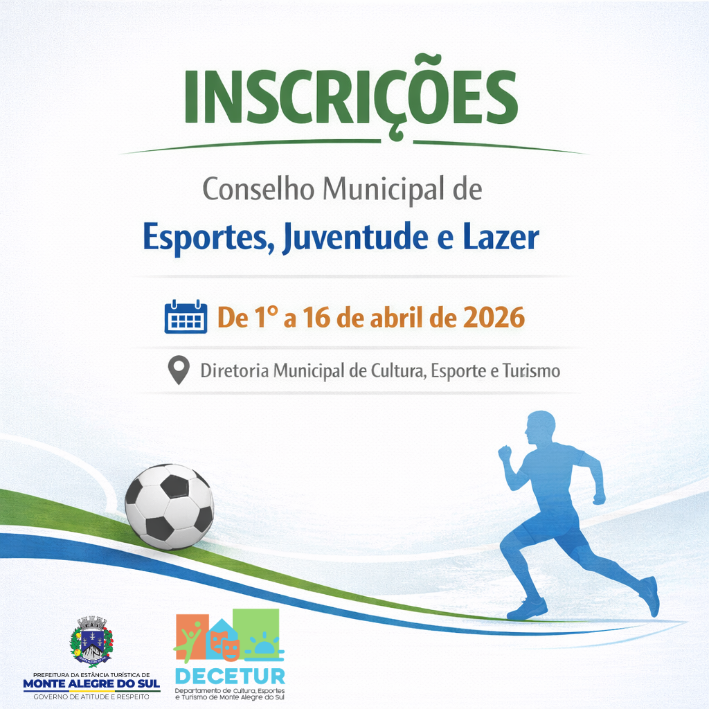 Inscrições para o Conselho Municipal de Esportes, Juventude e Lazer abrem em 1º de abril