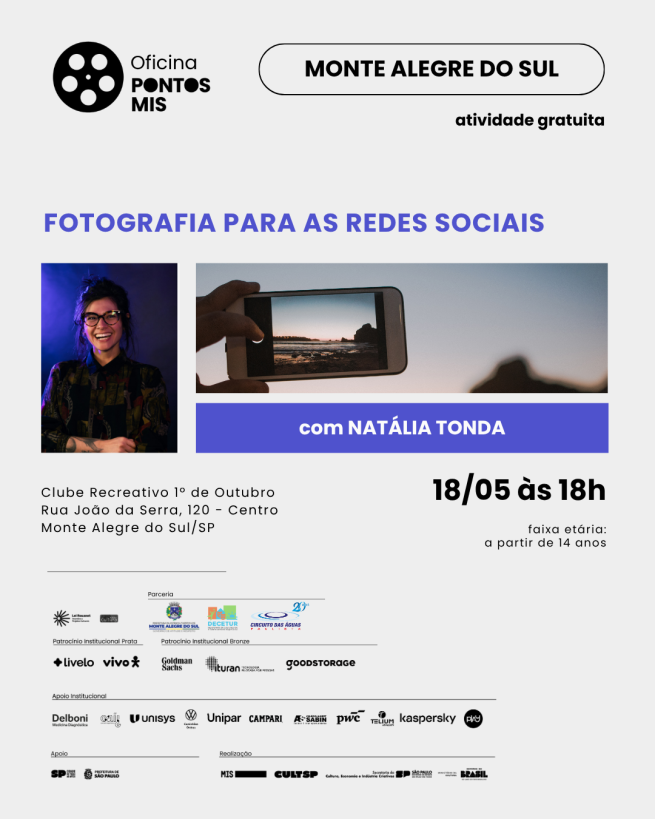 Prefeitura abre inscrições para oficina gratuita de fotografia voltada às redes sociais