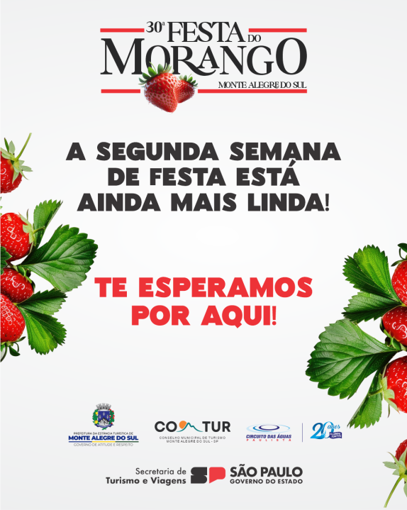 Segunda semana da Festa do Morango promete grandes atrações
