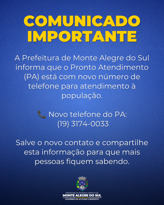 Comunicado- Departamento de Saúde
