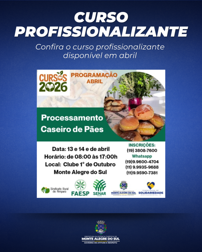 Prefeitura abre inscrições para cursos profissionalizantes em abril