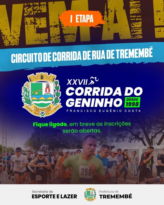 VEM AÍ: CIRCUITO DE CORRIDA DE RUA DE TREMEMBÉ