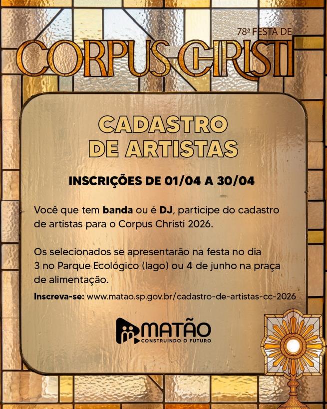 Prefeitura de Matão convida artistas locais e regionais a se cadastrarem para processo de seleção