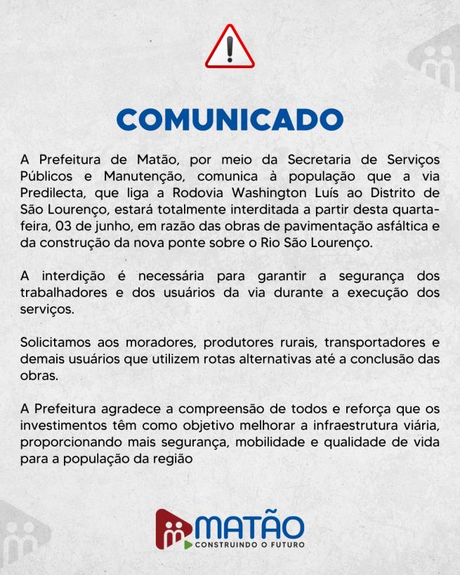 COMUNICADO OFICIAL