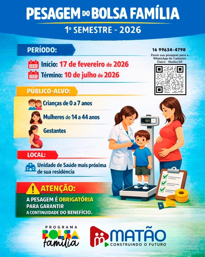 Comunicado importante às famílias beneficiárias do Bolsa Família