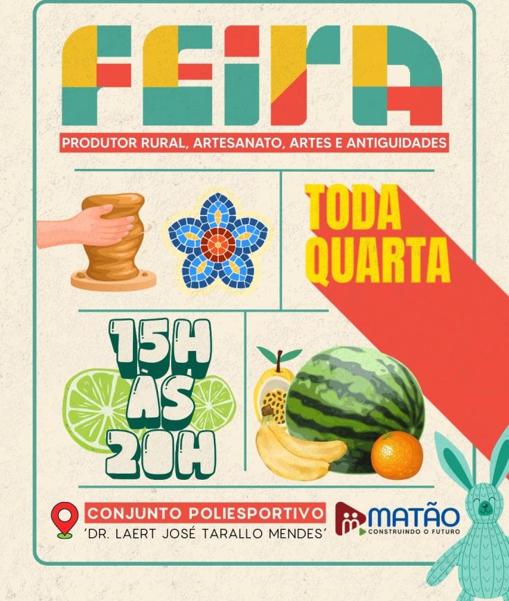 Feira do Produtor Rural e Feira de Artesanato, Artes e Antiguidades Venha apreciar o melhor da produção local!