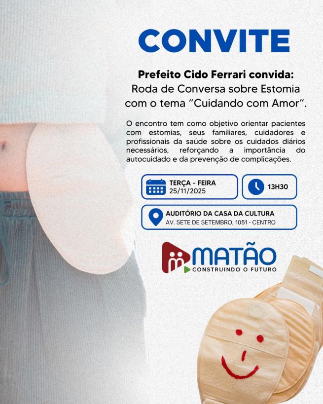 Roda de Conversa sobre Estomia acontece dia 25 na Casa da Cultura de Matão