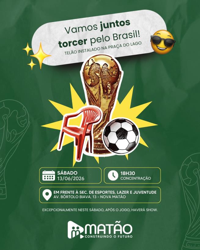 Vamos torcer juntos pelo Brasil!
