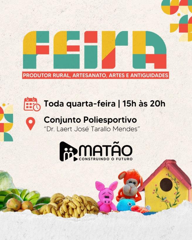 Feira do Produtor Rural e Feira de Artesanato, Artes e Antiguidades, acontecem juntas!