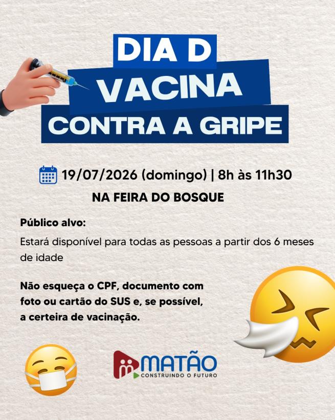 Domingo: Saúde realiza vacinação contra a gripe na Feira do Bosque