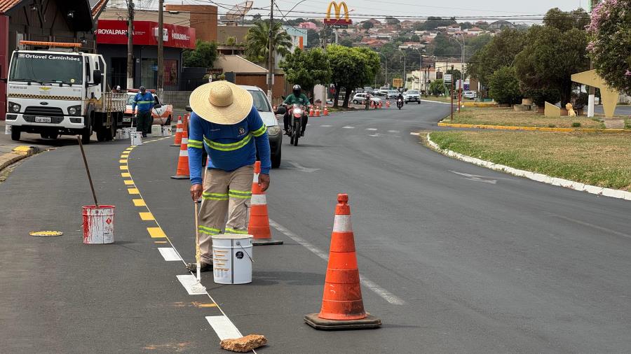 Matão inicia preparativos para implantação da Faixa Azul na Avenida Padre Nelson
