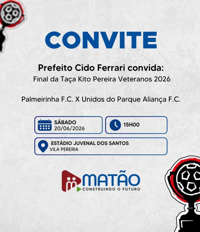 A grande decisão chegou! Final da Taça Kito Pereira Veteranos 2026.