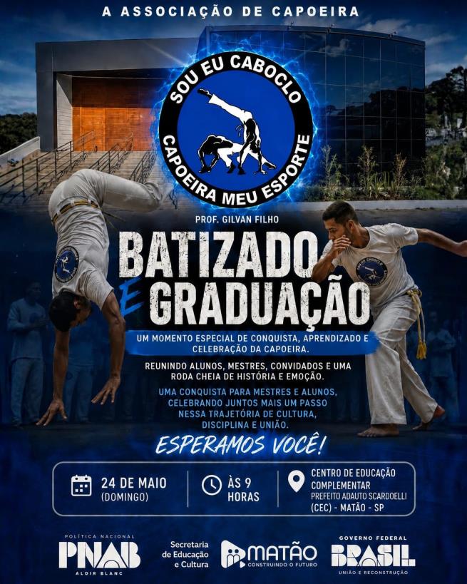 Município celebra Batizado e Graduação de Capoeira para 120 formandos de Matão