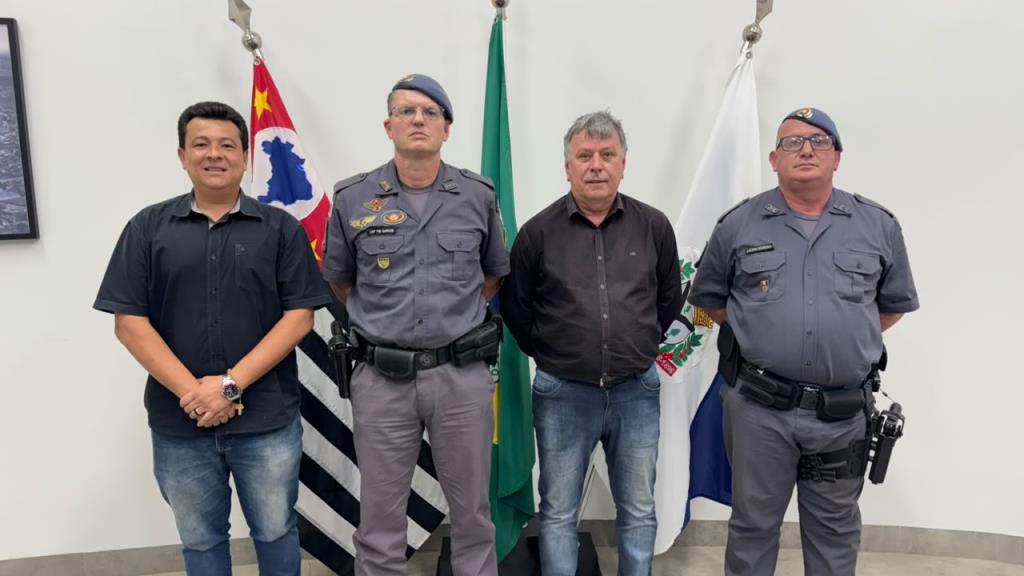 Prefeito Cido Ferrari recebe novo comandante da 4ª Companhia da Polícia Militar e reforça parceria pela segurança em Matão