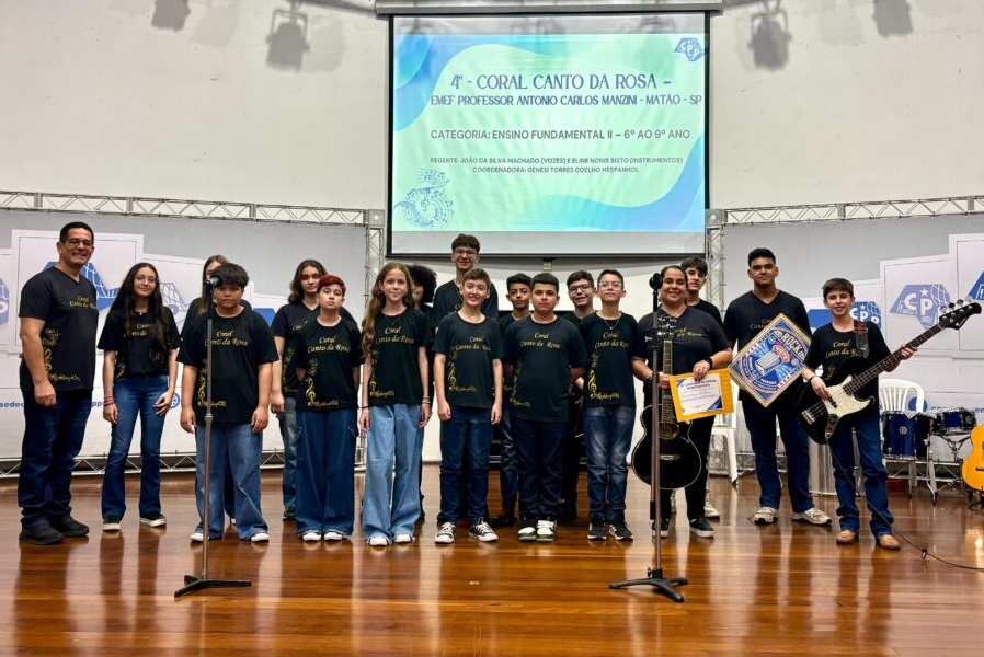 Coral da rede municipal de ensino de Matão é tricampeão em concurso paulista