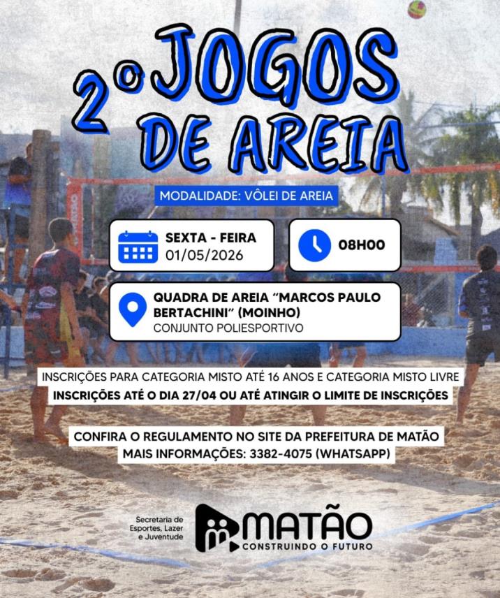Matão promove 2º Jogos de Areia no dia 1º de maio