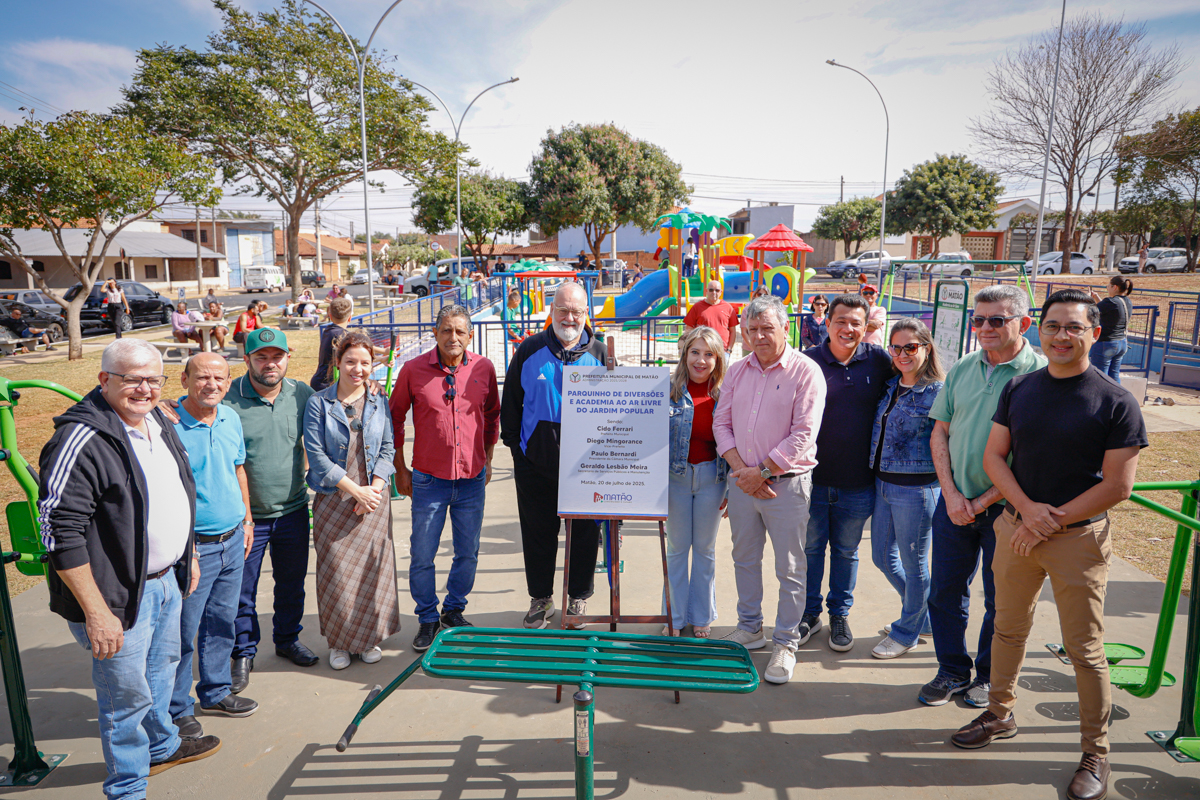Prefeitura de Matão promove o ‘brincar e o lazer’ com instalação de novo Parque Infantil e ‘academia’ ao ar livre