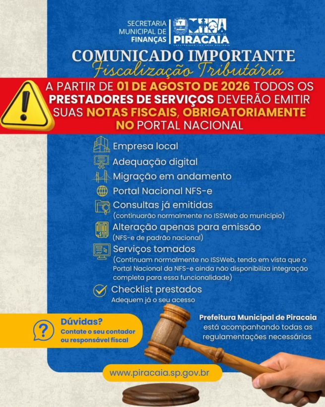 COMUNICADO IMPORTANTE: NOVO PADRÃO PARA EMISSÃO DE NOTAS FISCAIS !