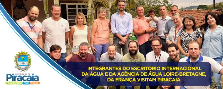 Integrantes do Escritório Internacional da Água e da Agência de Água Loire-Bretagne, da França visitiam Piracaia