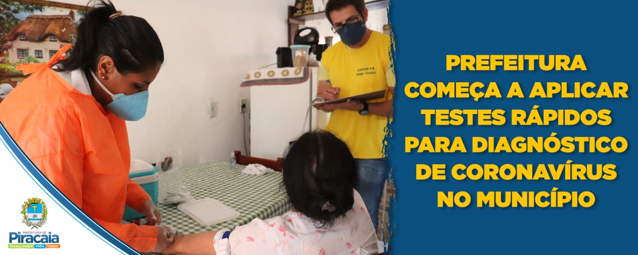Prefeitura começa a aplicar testes rápidos para diagnóstico de coronavírus no município