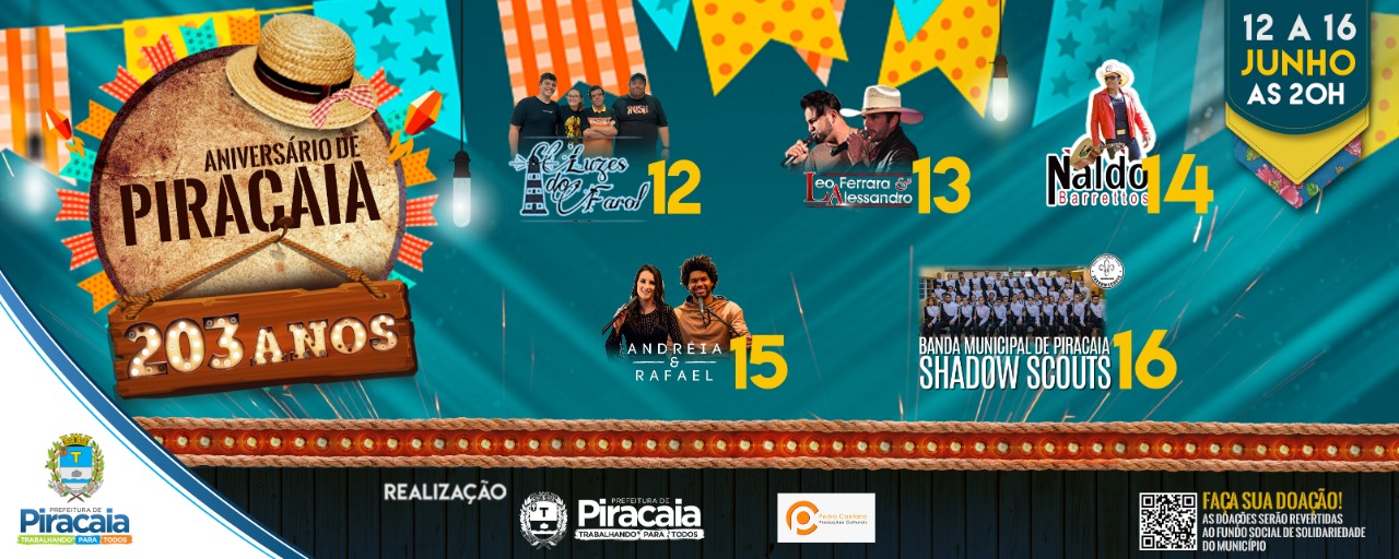 Aniversário de Piracaia 203 anos - Live Solidária
