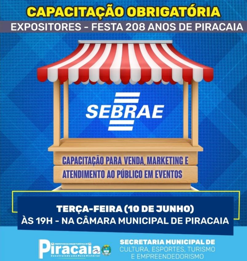 Capacitação Obrigatória-Expositores(Festa 208 Anos de Piracaia)