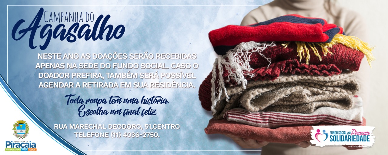 Fundo Social de Solidariedade de Piracaia inicia Campanha do Agasalho 2020