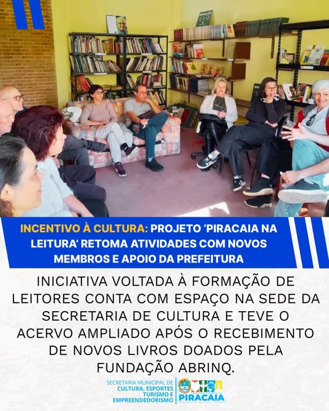 PIRACAIA NA LEITURA RETOMA ATIVIDADES E FORTALECE O INCENTIVO À LEITURA !
