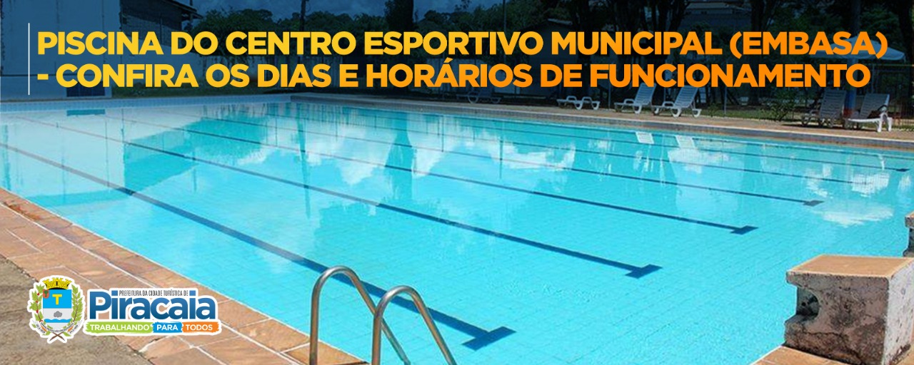 Piscina do Centro Esportivo Municipal - EMBASA - Confira os dias e horários de funcionamento