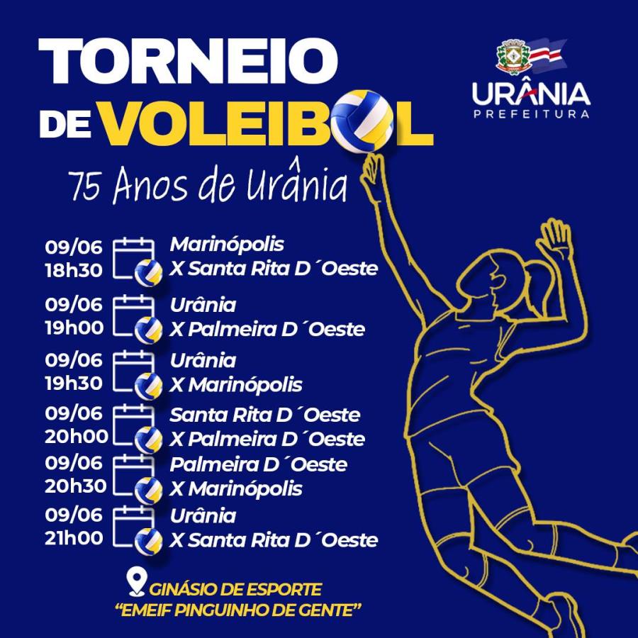 VEM AÍ O TORNEIO DE VOLEIBOL DOS 75 ANOS DE URÂNIA
