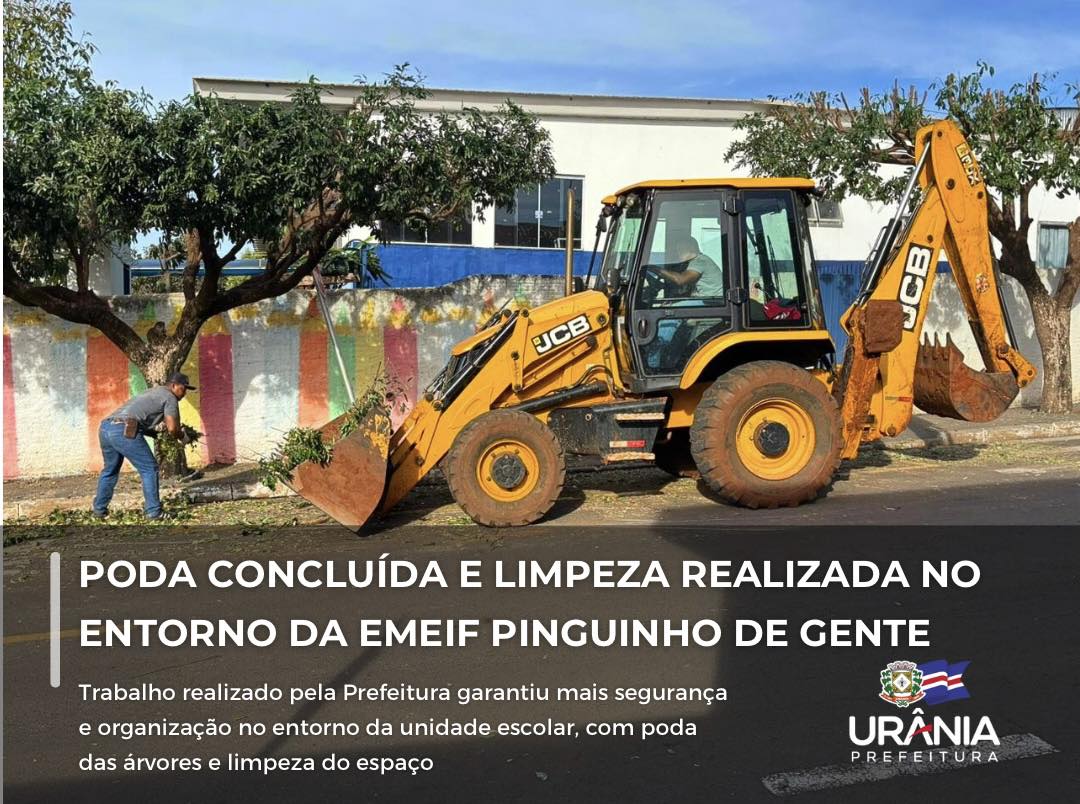 PODA CONCLUÍDA E LIMPEZA REALIZADA NO ENTORNO DA EMEIF PINGUINHO DE GENTE