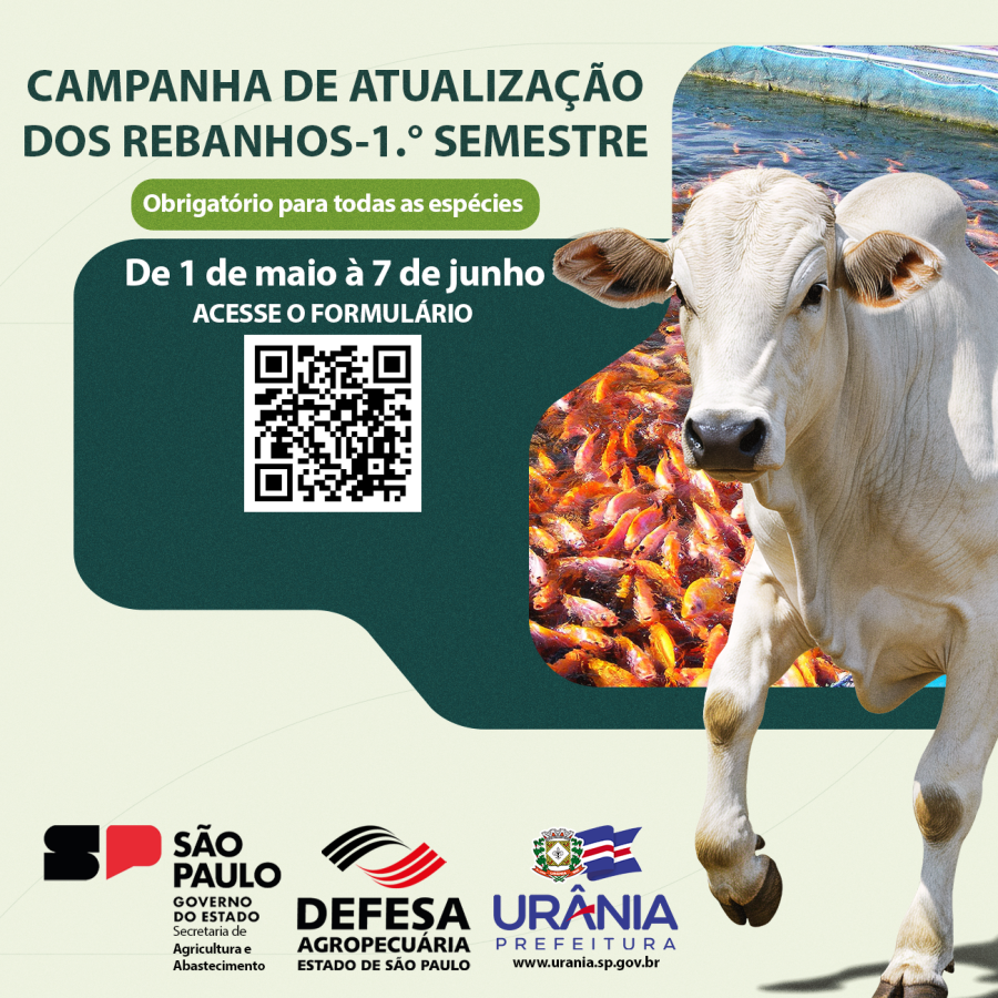 Secretaria de Agricultura e Meio Ambiente alerta: atualização de rebanhos começou