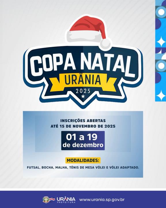 COPA NATAL URÂNIA 2025 ESTÁ CHEGANDO