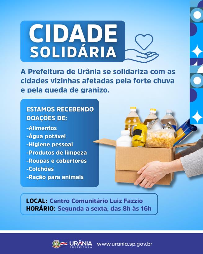 SOLIDARIEDADE QUE TRANSFORMA: DOAÇÕES PARA CIDADES AFETADAS