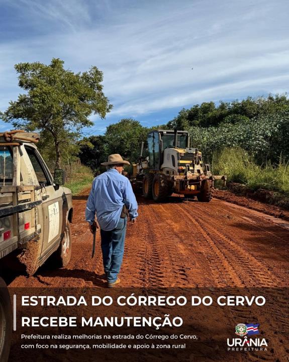 ESTRADA DO CÓRREGO DO CERVO RECEBE MANUTENÇÃO