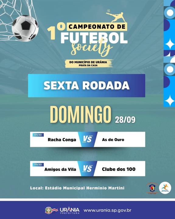 SEXTA RODADA DO CAMPEONATO DE FUTEBOL SOCIETY – PRATA DA CASA