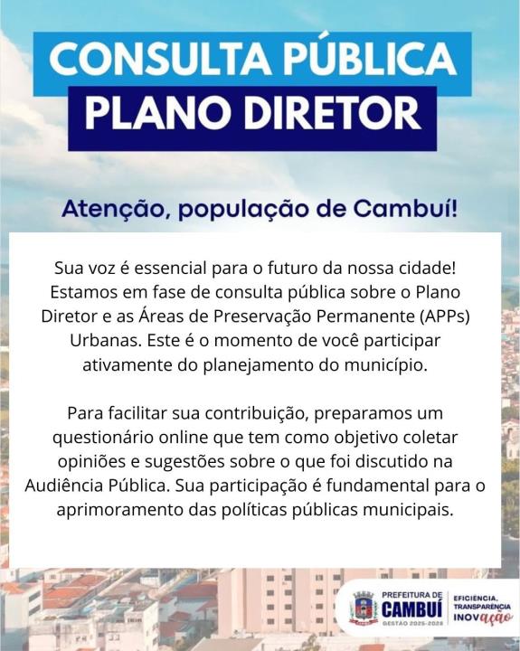 Consulta Pública - Plano Diretor
