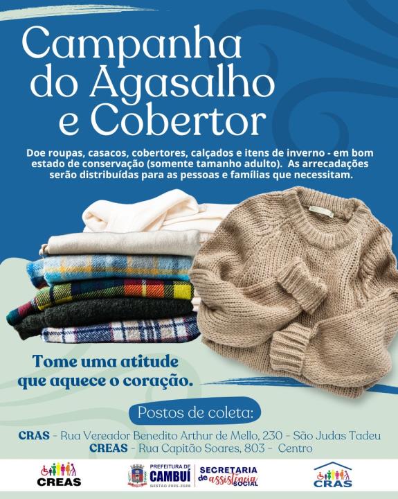 CAMPANHA DO AGASALHO E COBERTOR.