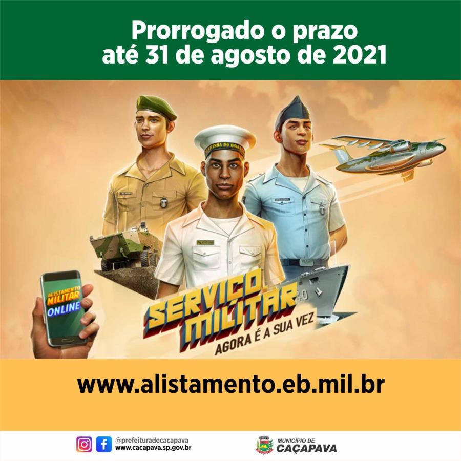 Alistamento Militar 2021: Prazo prorrogado