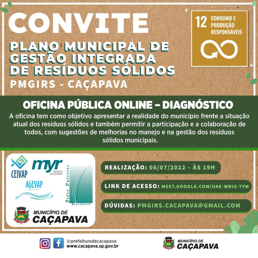 Caçapava realiza oficina online de diagnóstico de resíduos sólidos
