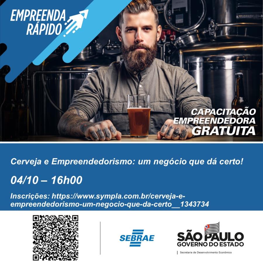 Sebrae Caçapava oferece vagas no curso Cerveja e Empreendedorismo: um negócio que dá certo