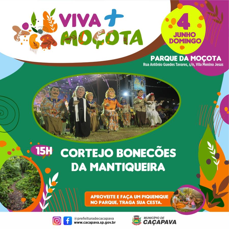 Cortejo de Bonecões é atração no Projeto Viva + Moçota deste domingo (4)