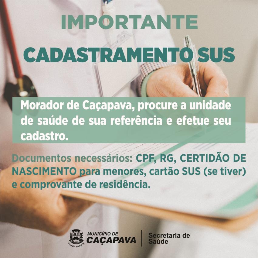 Prefeitura convoca população para cadastramento nas unidades de saúde