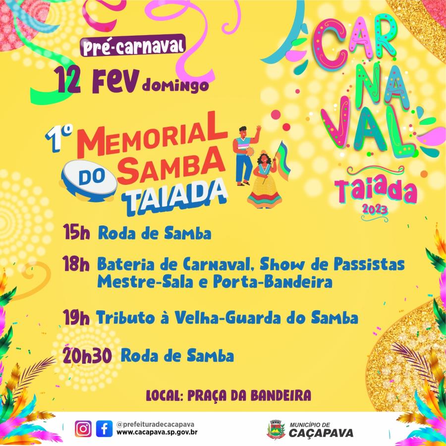 Caçapava realiza “1º Memorial do Samba” com homenagem a personalidades que marcaram Carnaval da cidade